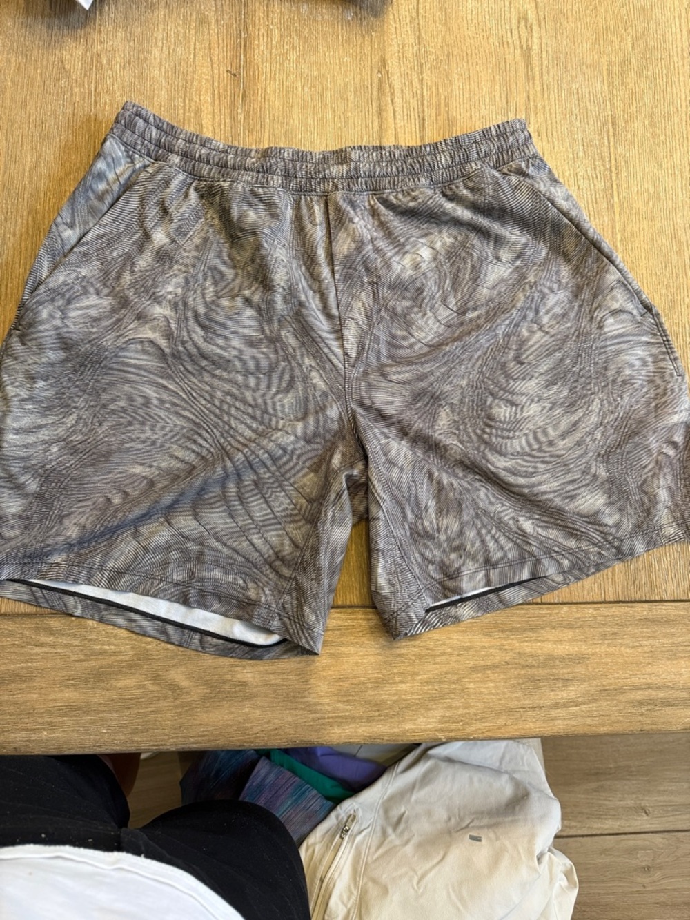Lululemon Men's Grey Patterned Athletic Shorts